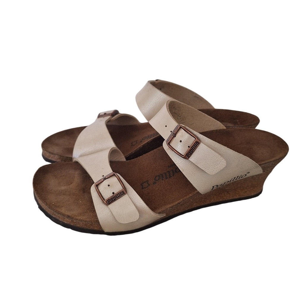 Papillio by Birkenstock Dorothy cream Wedge Sandals EU 41 W10 - Picture 2 of 11